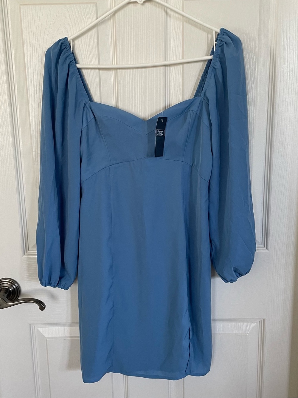 NWT Abercrombie & Fitch Baby Blue Off the Shoulder Bodycon Dress size XS